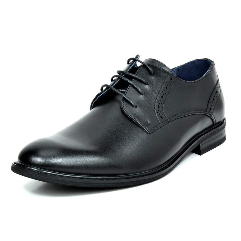 Bruno Marc Mens Leather Lined Dress Shoes, Black - 9.5 (Oxford) - Image 1